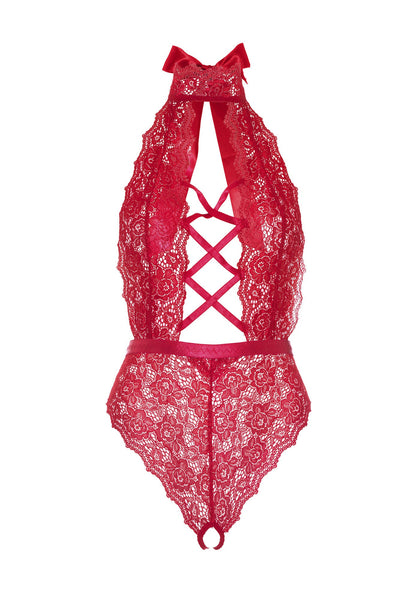 86522 leg avenue very sexy lingerie high neck crotchless teddy