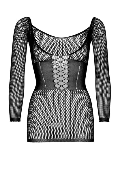 86586 leg avenue net long sleeve mini dress