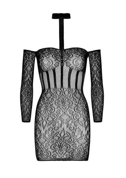 86590 leg avenue long sleeve halter mini dress