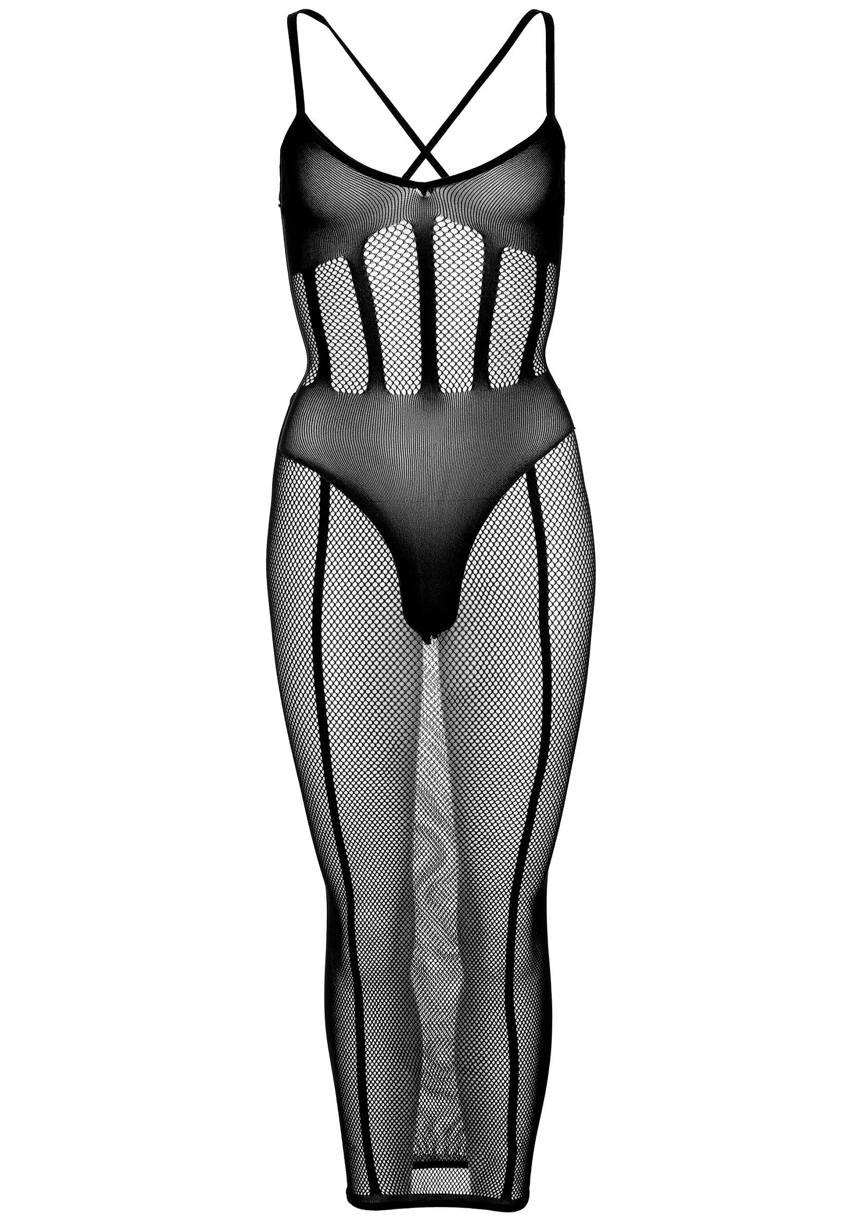 86591 leg avenue net and opaque bodysuit and skirt