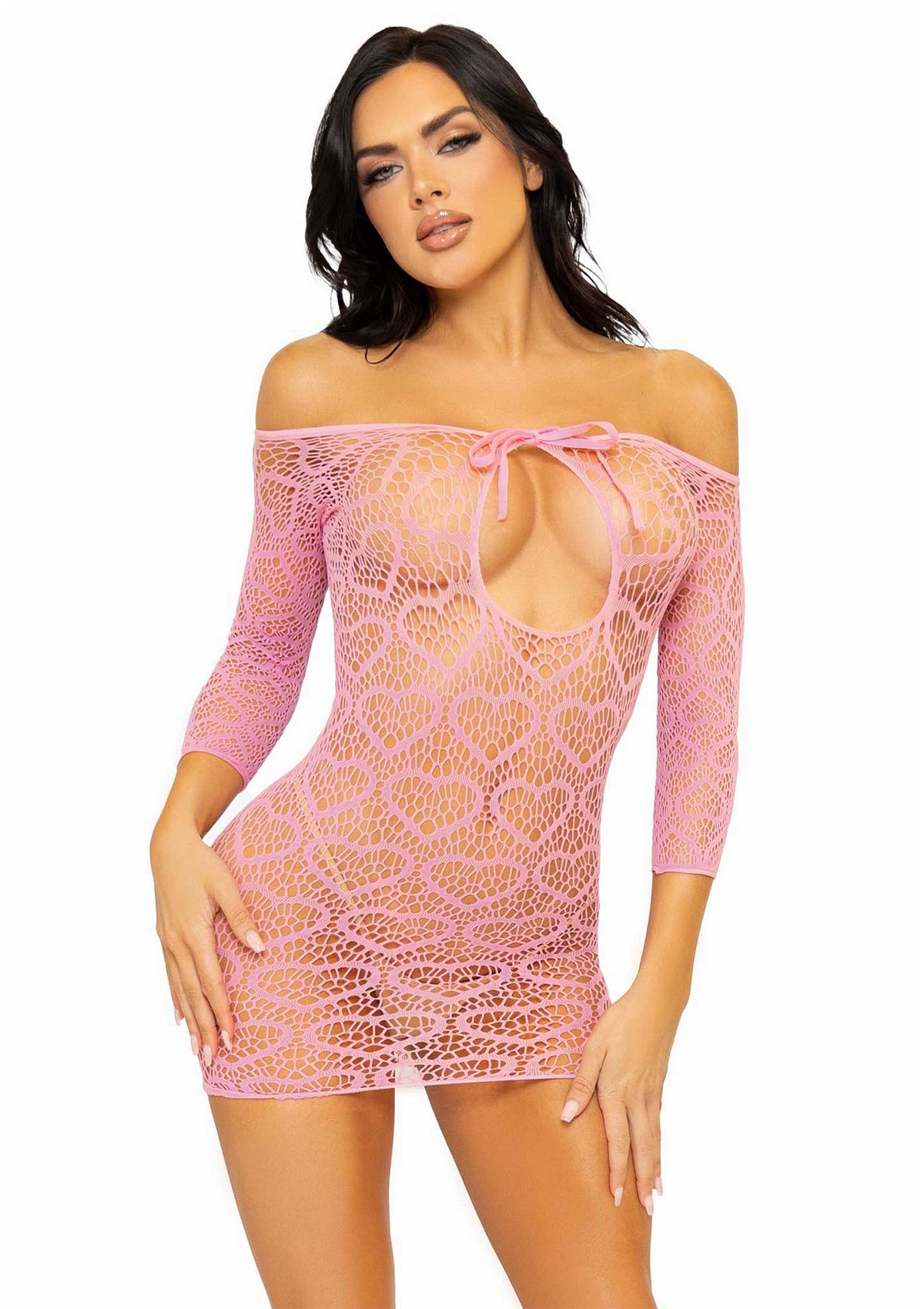 86614 leg avenue mini dress with keyhole tie front