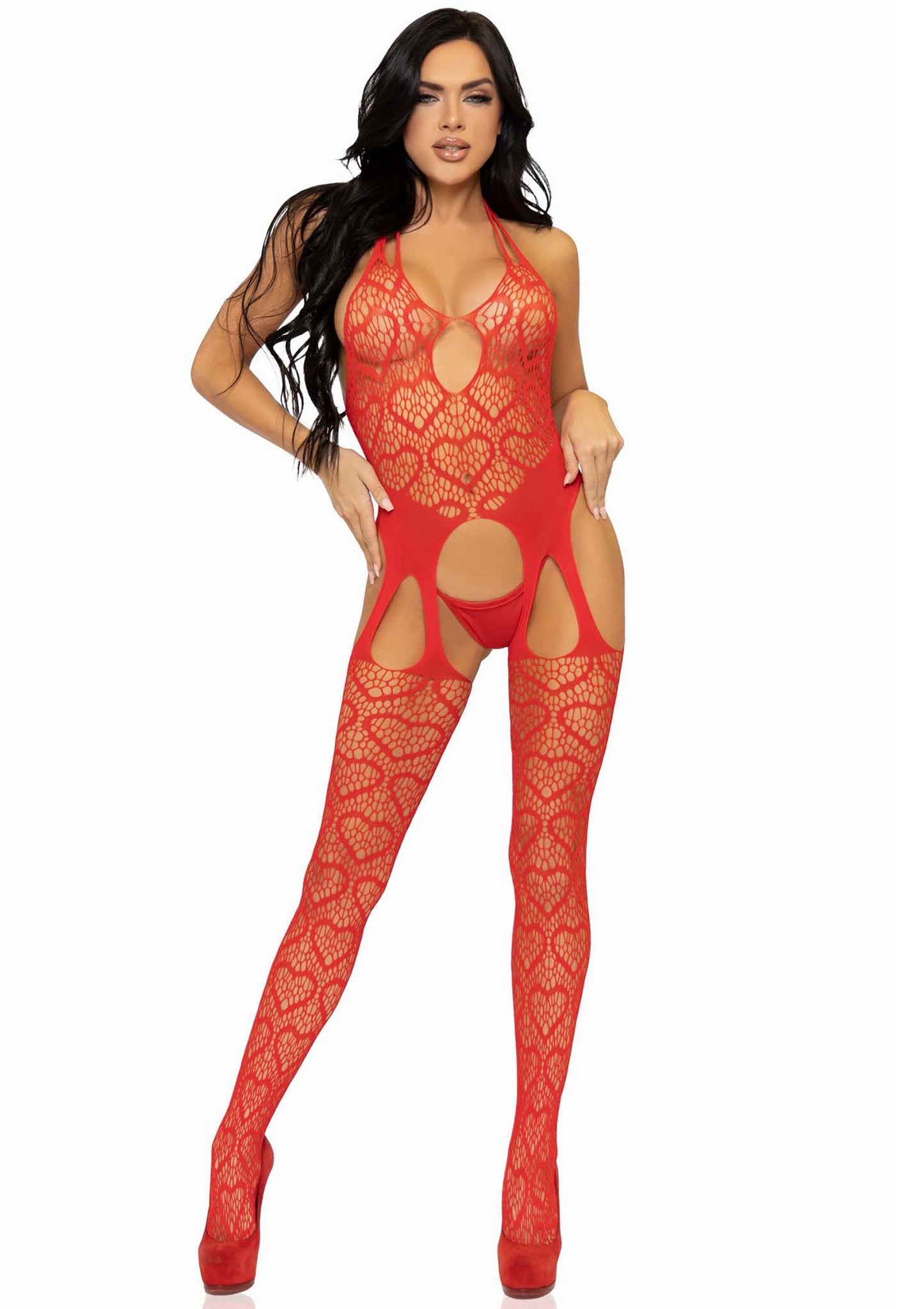 86618 leg avenue seamless heart net suspender bodystocking