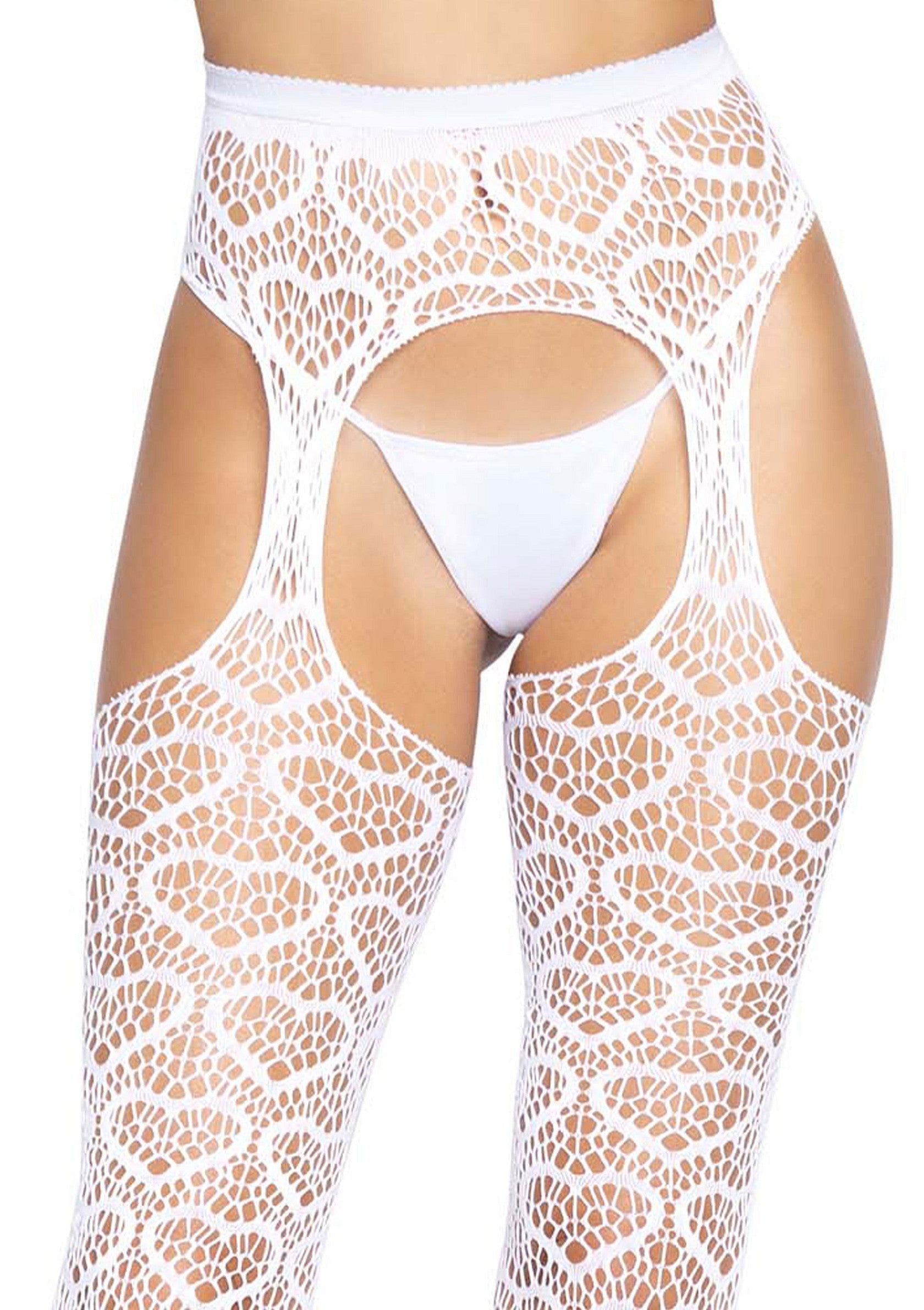 88030 leg avenue heart net suspender hose
