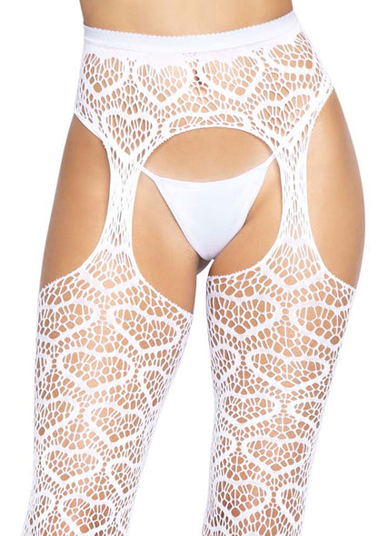 88030 leg avenue heart net suspender hose