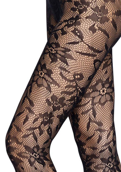 88033 leg avenue seamless floral lace pantyhose