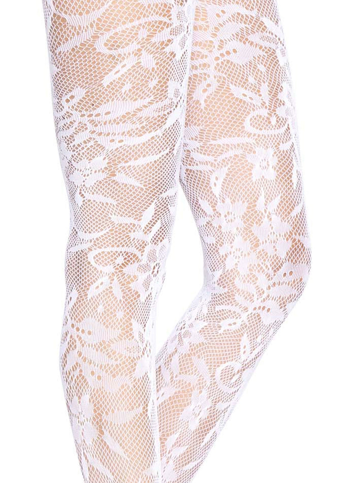 88033 leg avenue seamless floral lace pantyhose