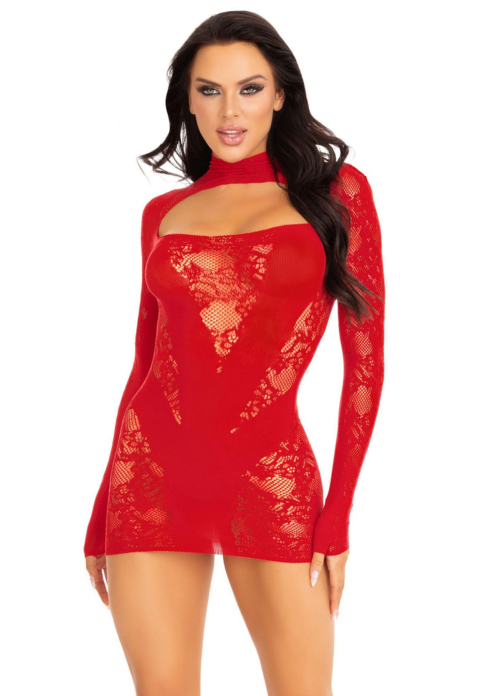 88048 leg avenue mini dress and gloved sleeves