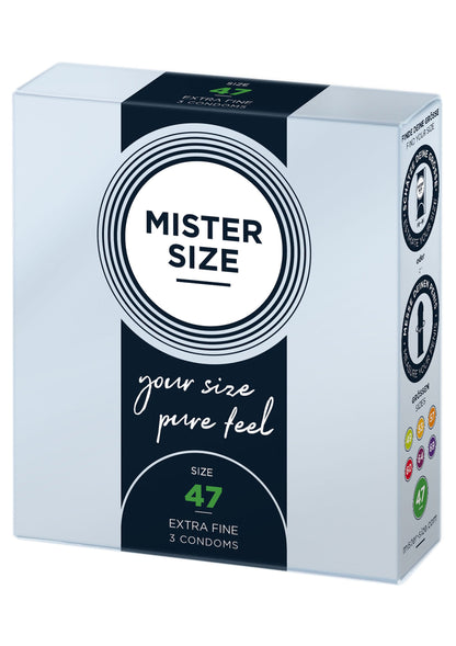 97110 mister size 47mm condoms 3pcs