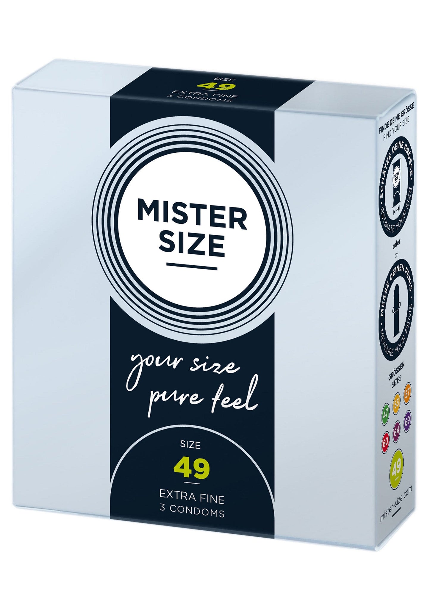 97111 mister size 49mm condoms 3pcs