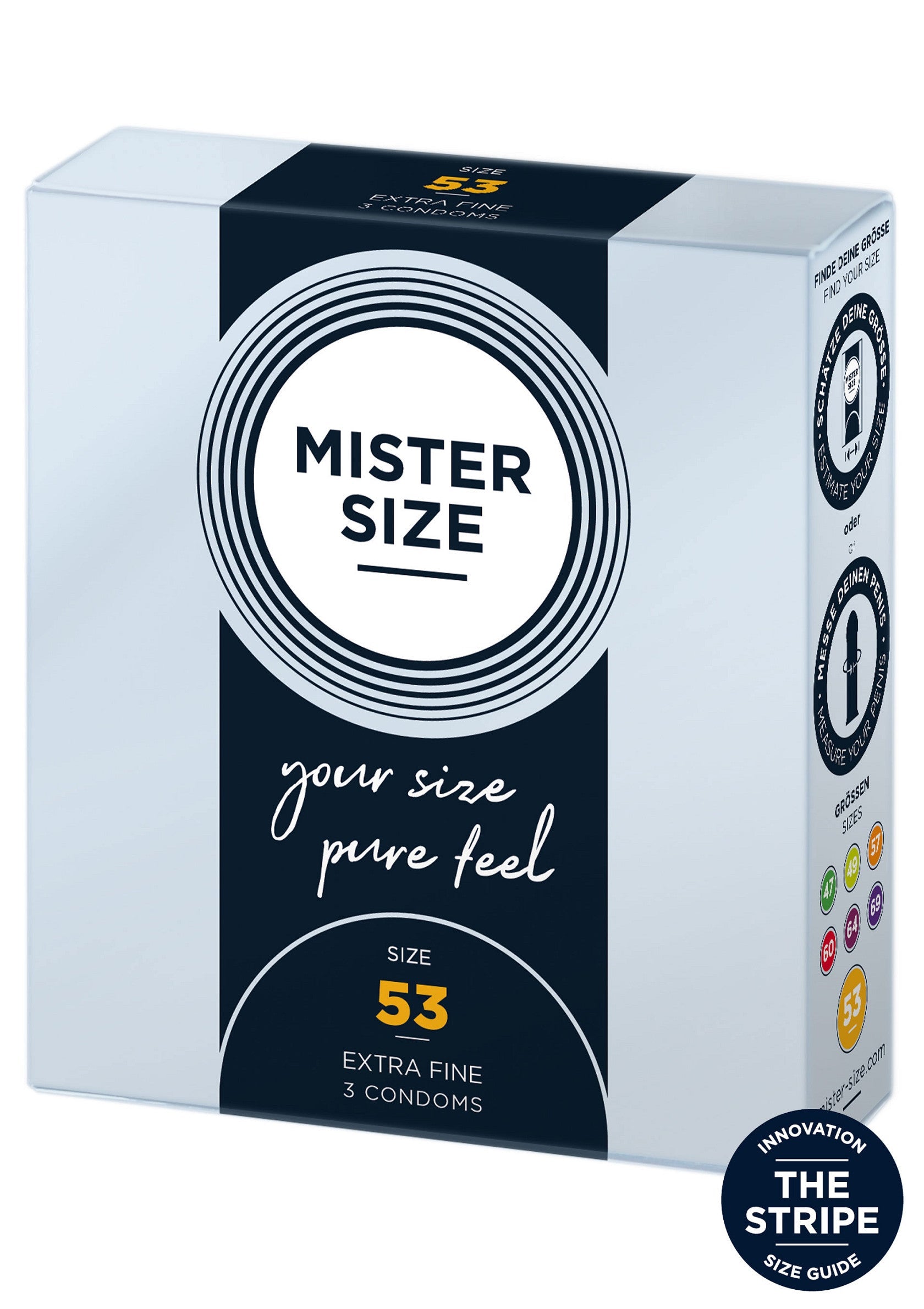97112 mister size 53mm condoms 3pcs