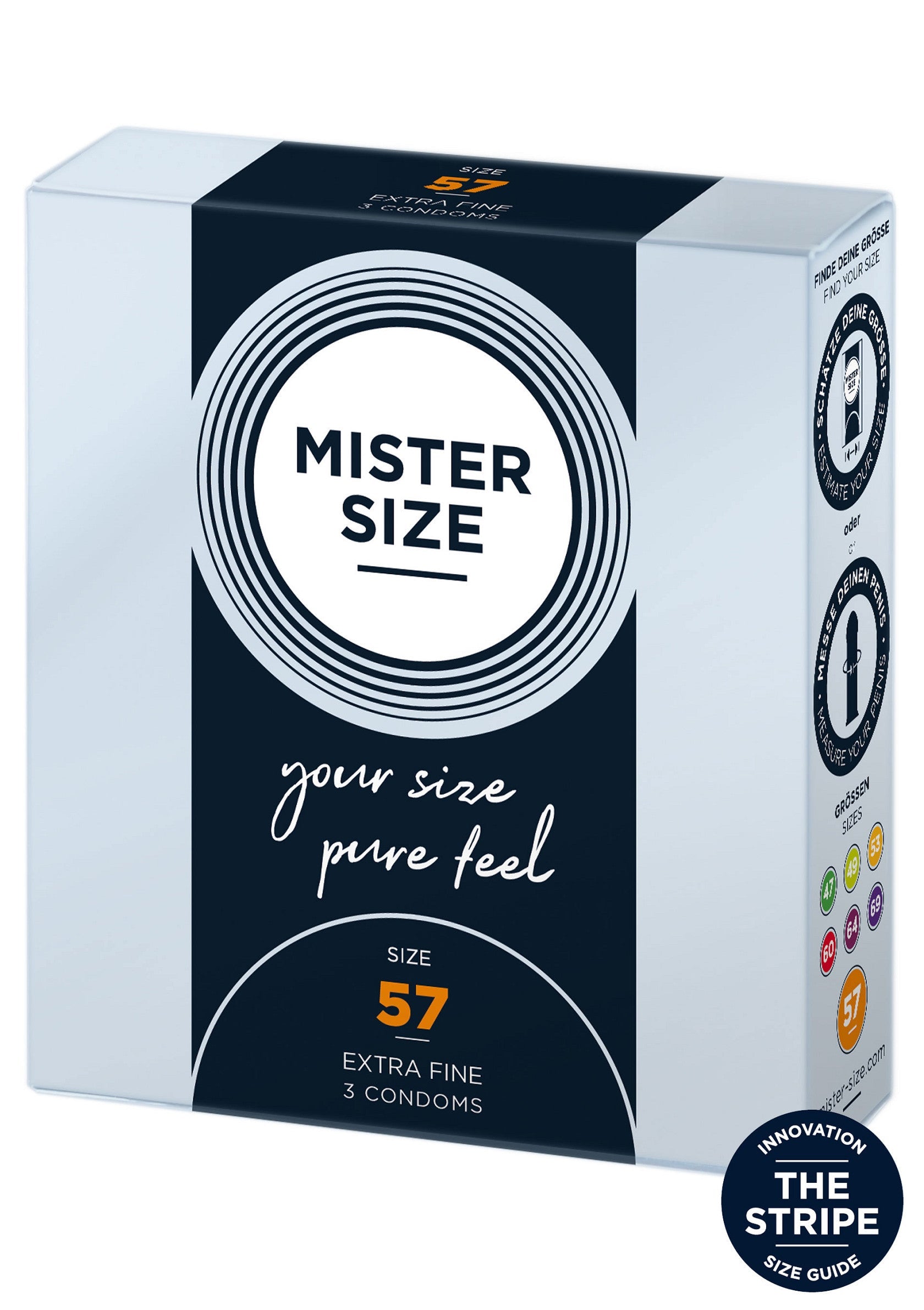 97113 mister size 57mm condoms 3pcs