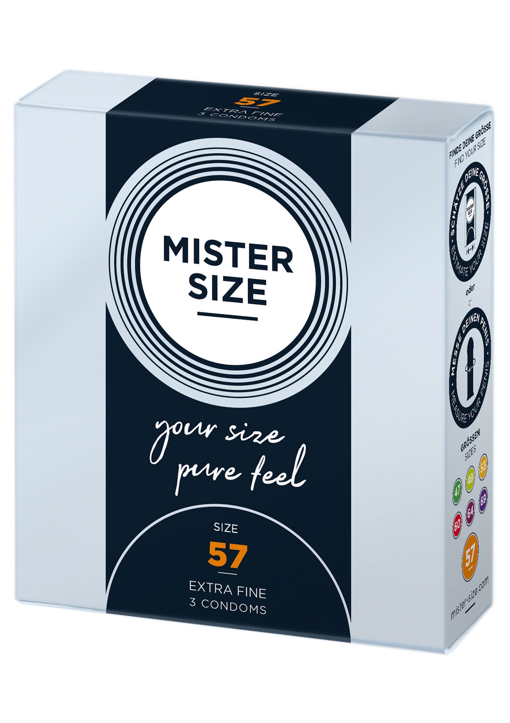 97113 mister size 57mm condoms 3pcs