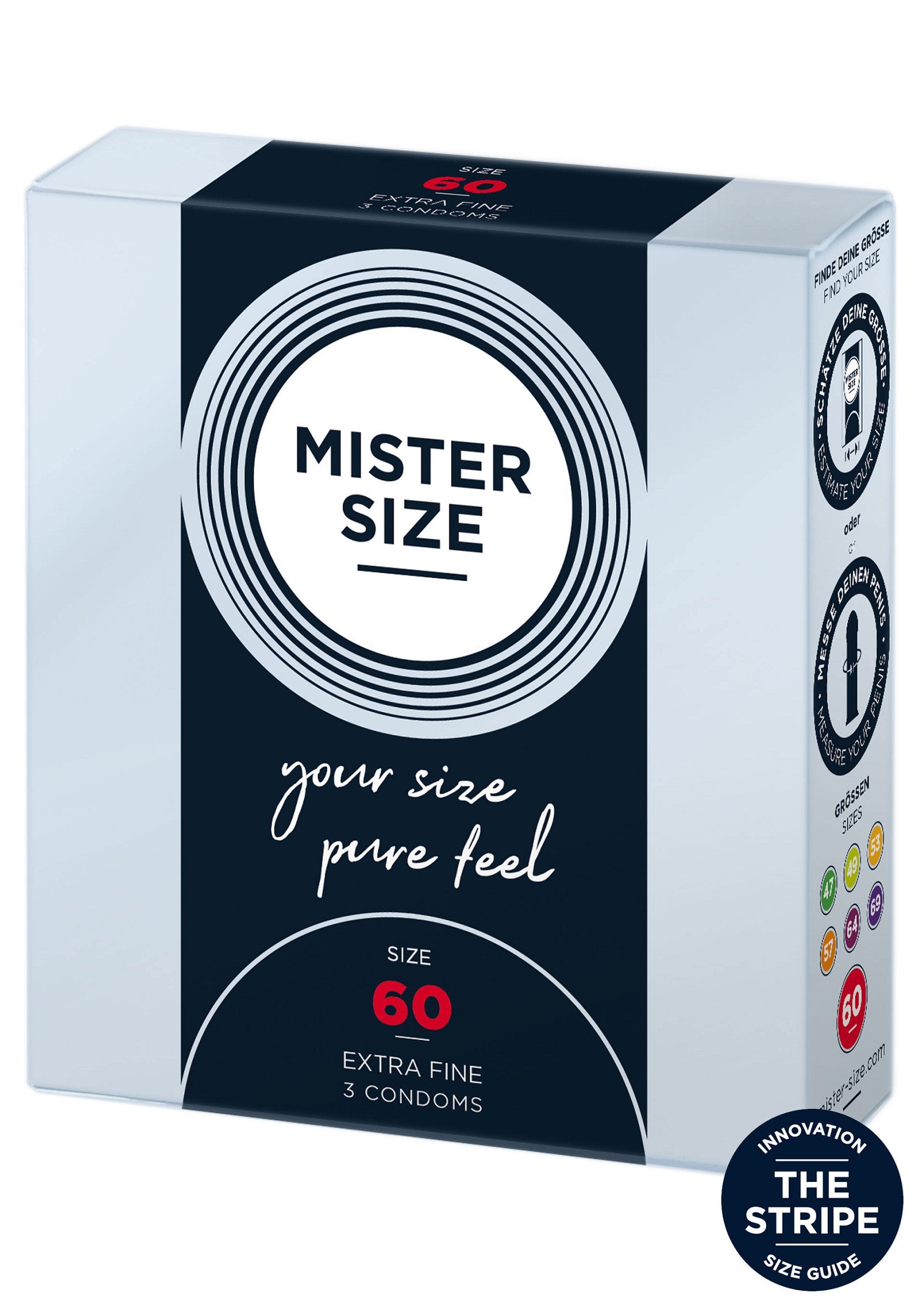 97114 mister size 60mm condoms 3pcs