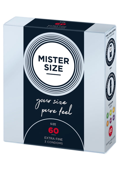 97114 mister size 60mm condoms 3pcs