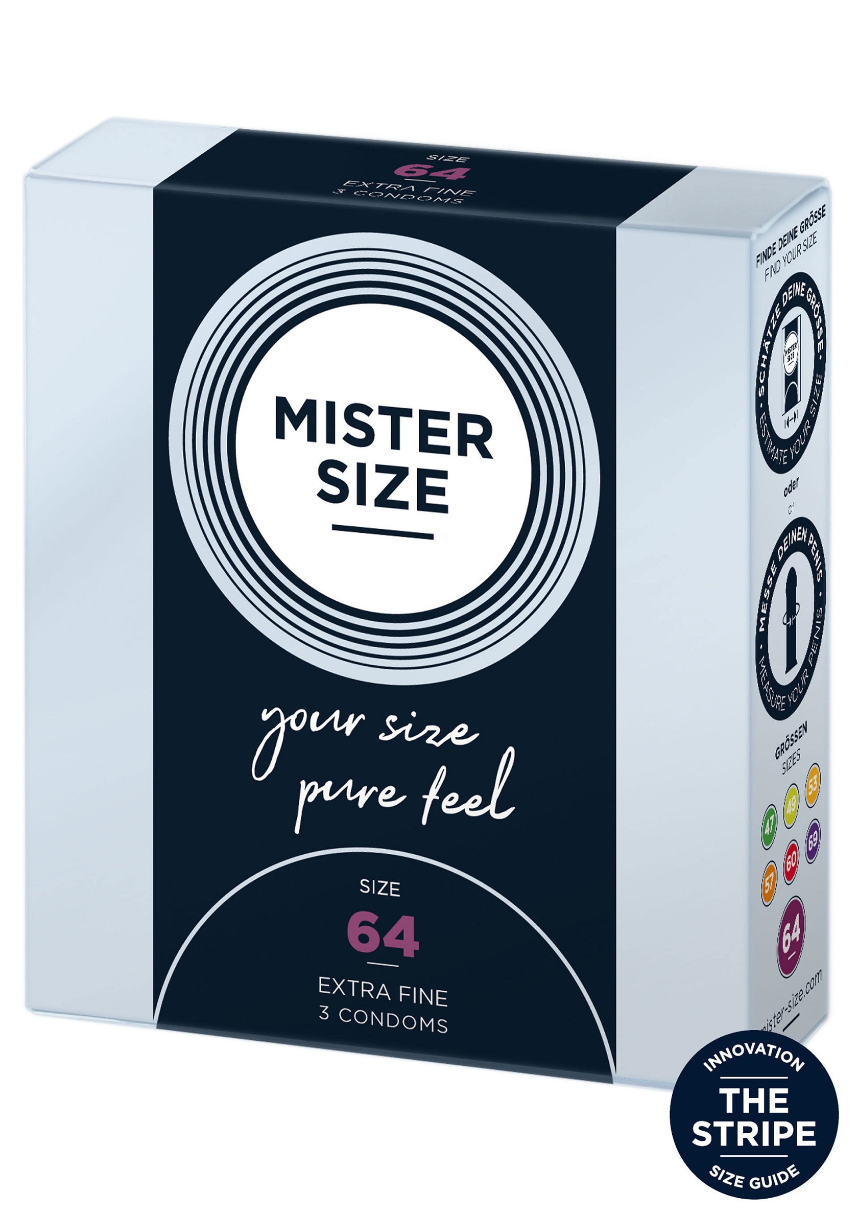 97115 mister size 64mm condoms 3pcs
