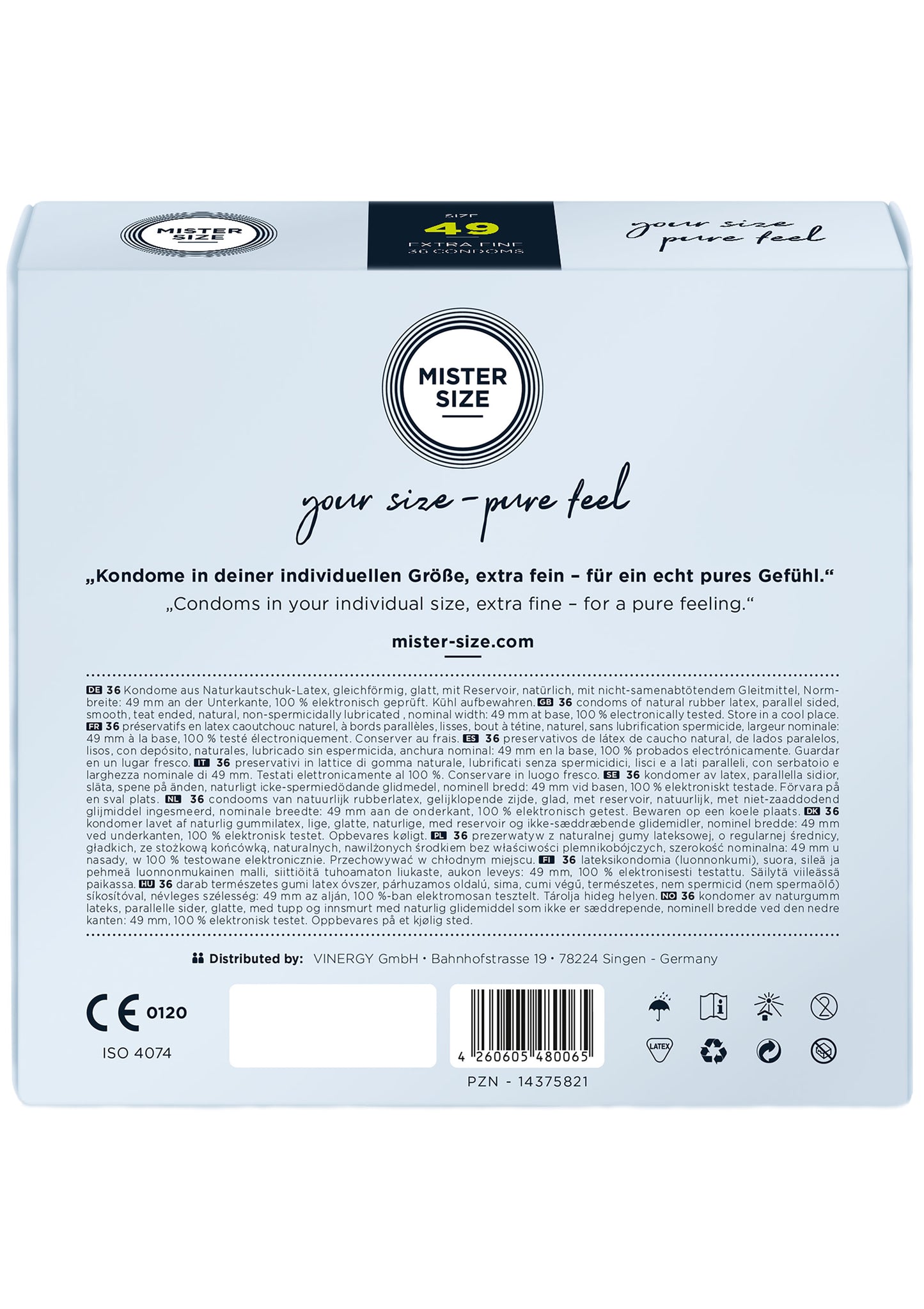 MISTER SIZE 49mm Condoms 36pcs