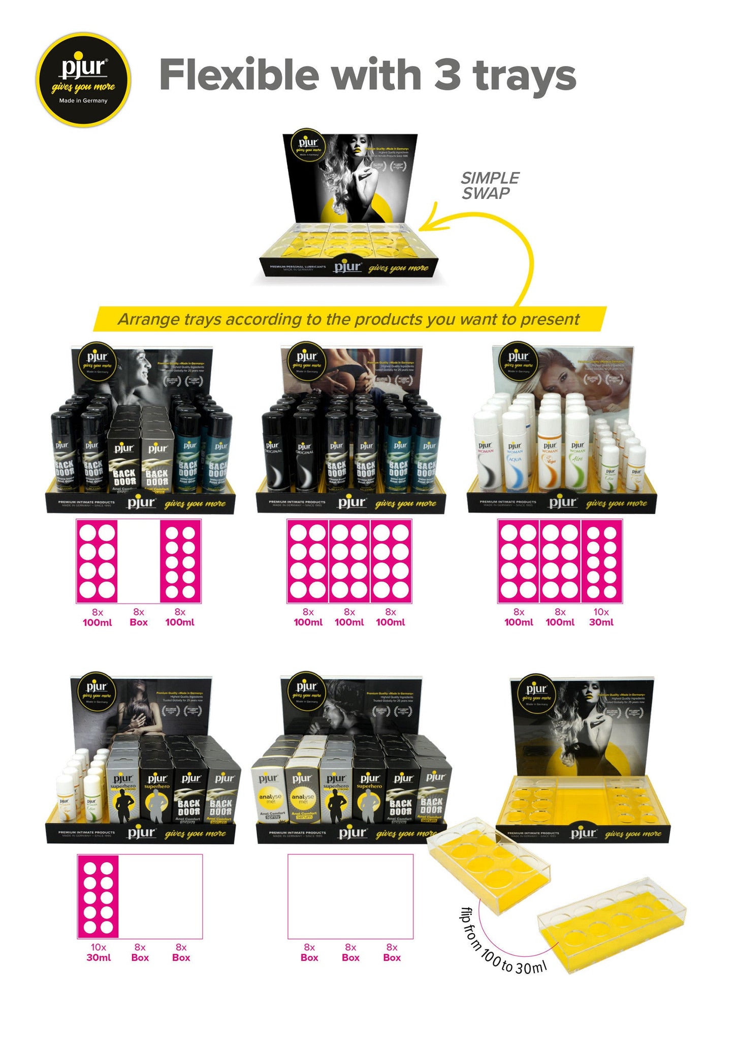 p90008 pjur acrylic counter display