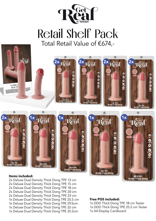 Retail Shelf Pack: ToyJoy Get Real Deluxe Dual Density Thick Dongs