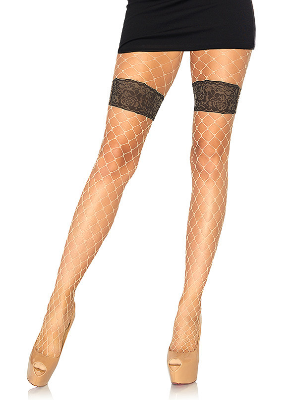 Diamond net tights w. floral